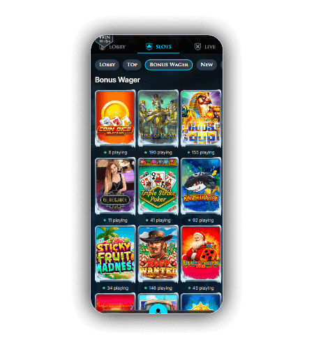 WinWinter games library with slots and live tables